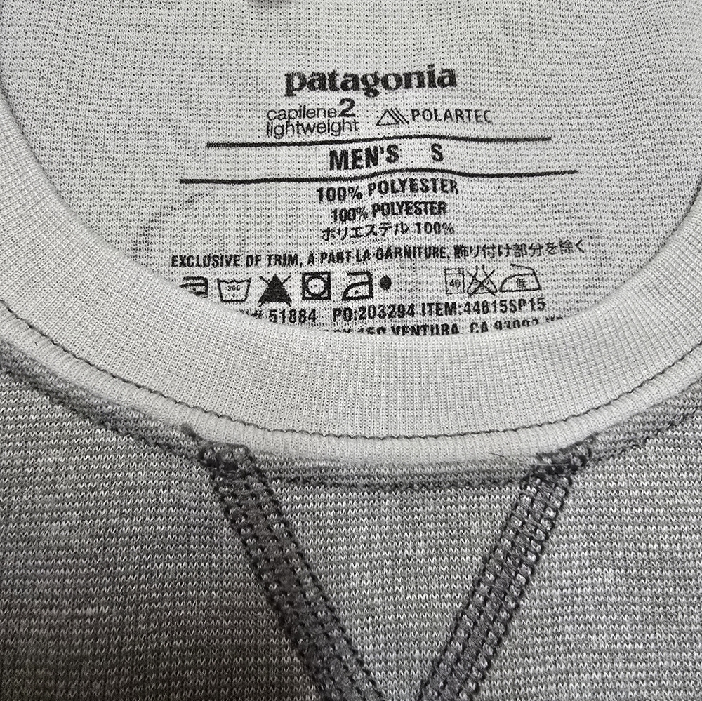 Patagonia Men's Capilene Gray Midweight Crewneck Size S - Picture 5 of 5
